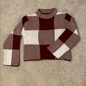 Shein maroon cropped sweater